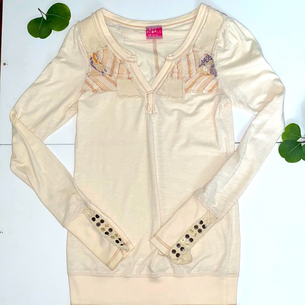 Free People patched Henley top